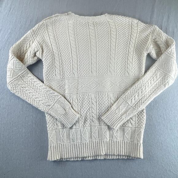 Cream Cable Knit Fisherman's Sweater Ralph Lauren Sport M Beige Preppy *READ - Picture 2 of 11